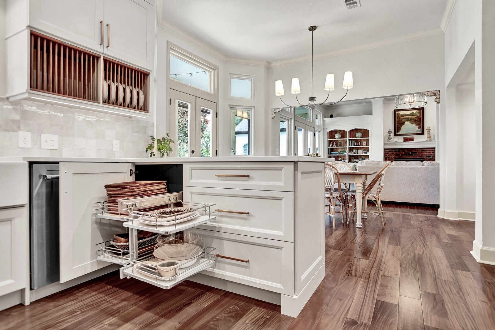 bright transitional kitchen island pull out storage drawers