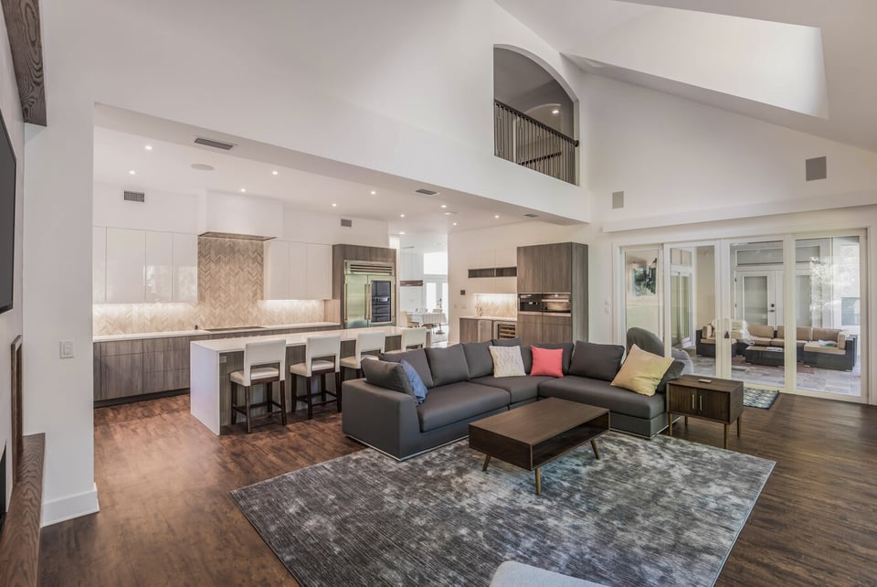 BeeTree Homes custom interior with spacious kitchen and family room in Jacksonville, FL