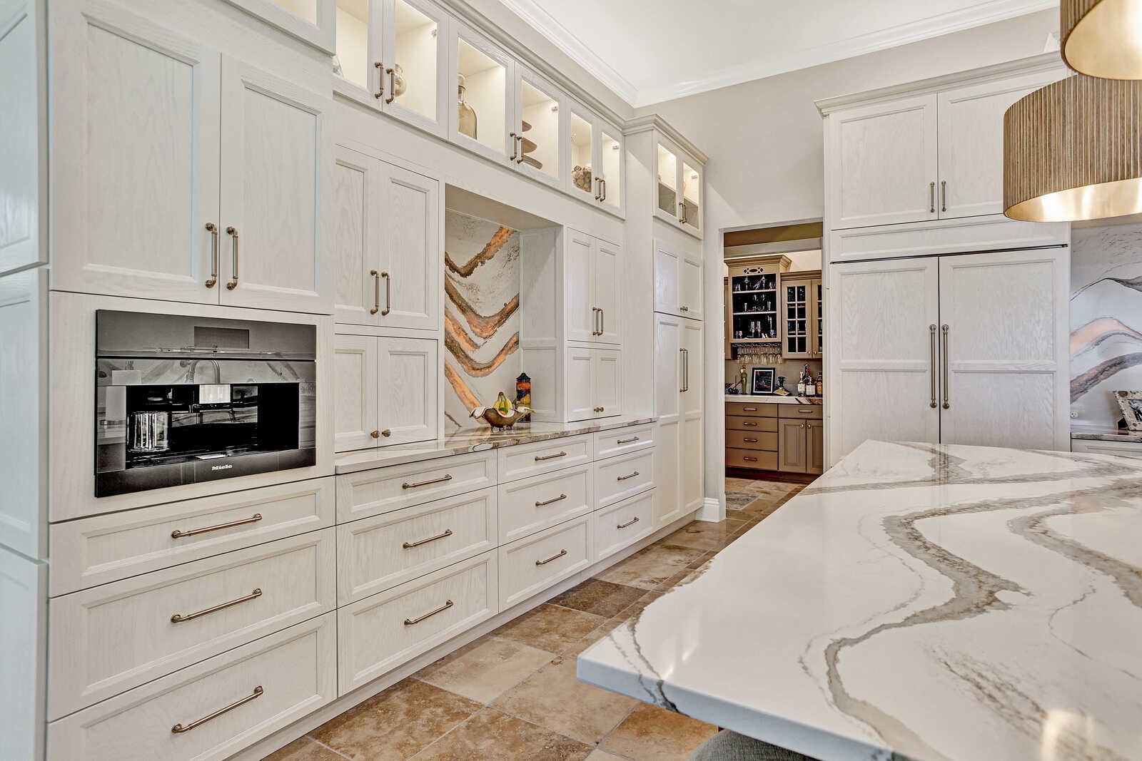 golden contemporary kitchen butlers pantry built-in