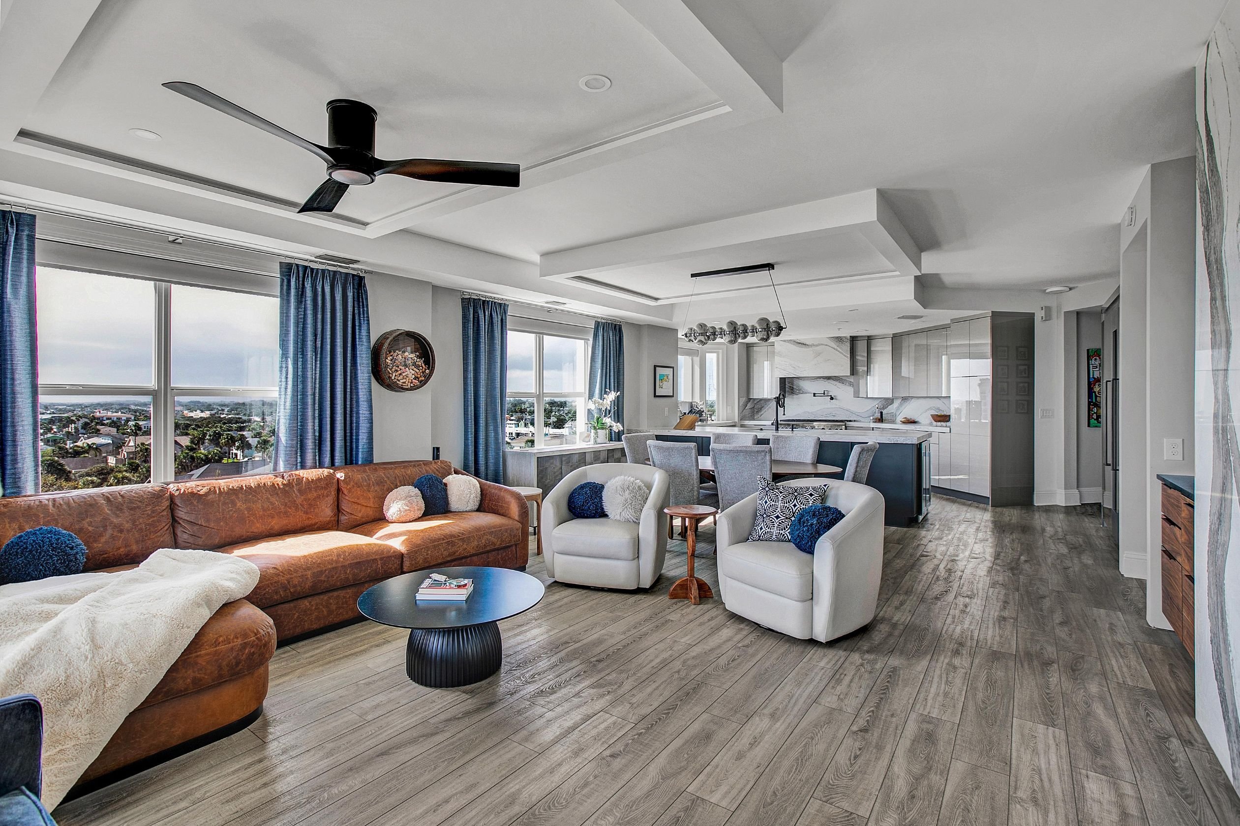 jax beach condo renovation with open concept kitchen and living area