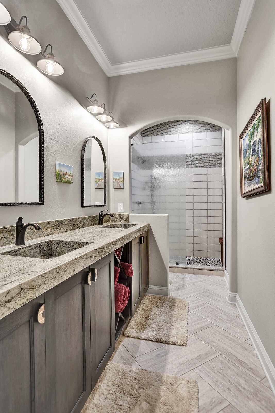 eclectic whole home remodel bathroom double vanity