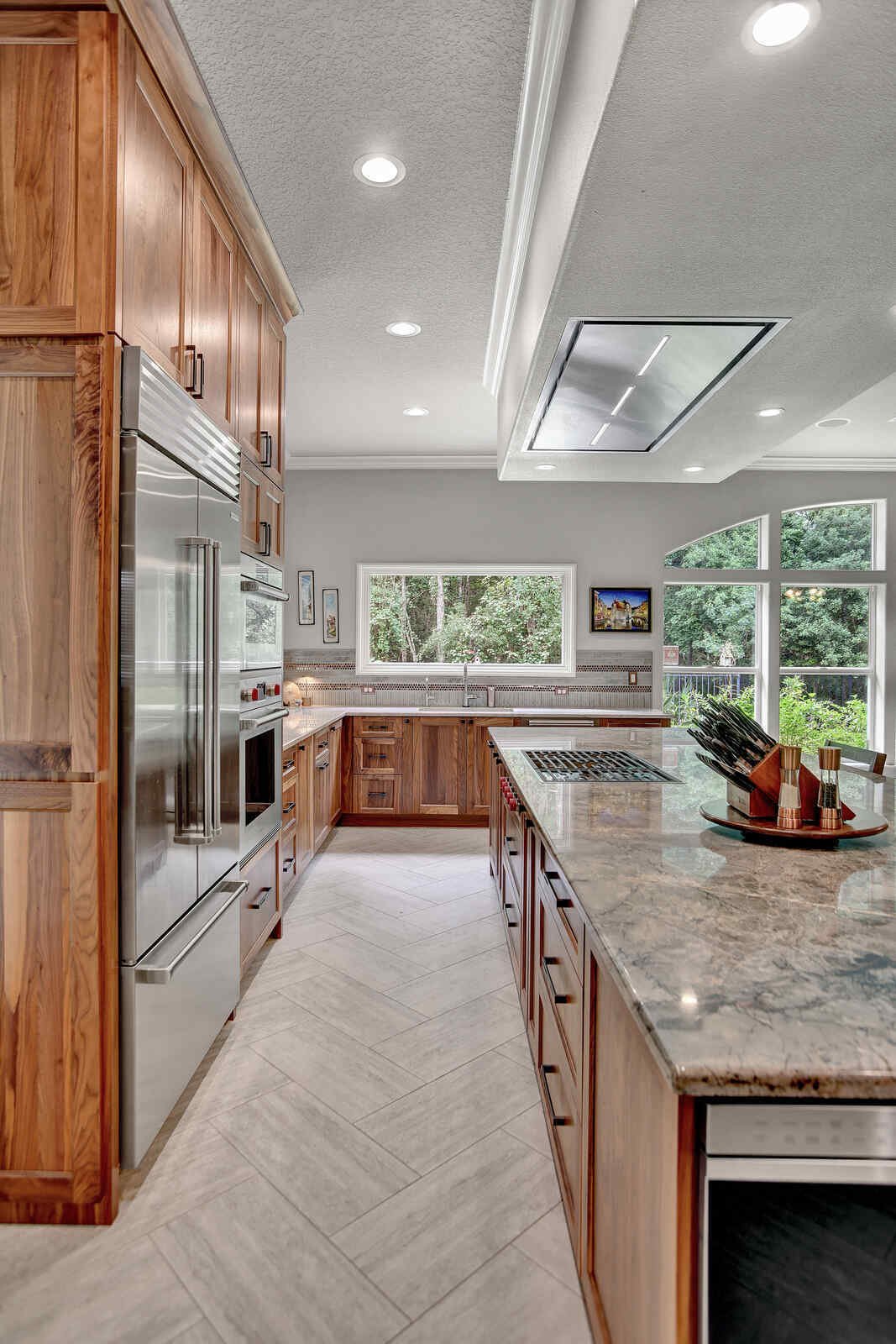 eclectic whole home remodel kitchen island view