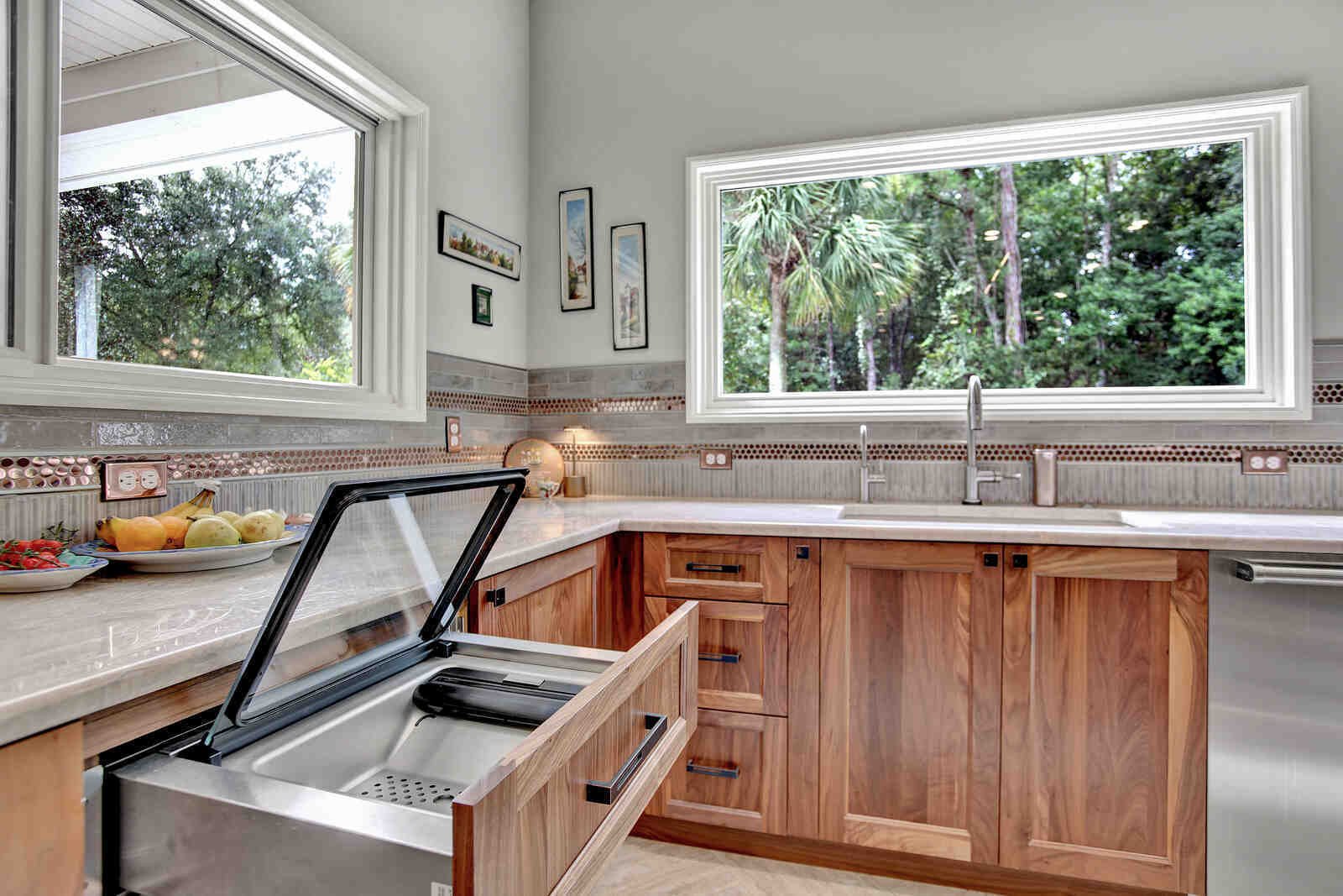 eclectic whole home remodel kitchen vacuum sealer drawer