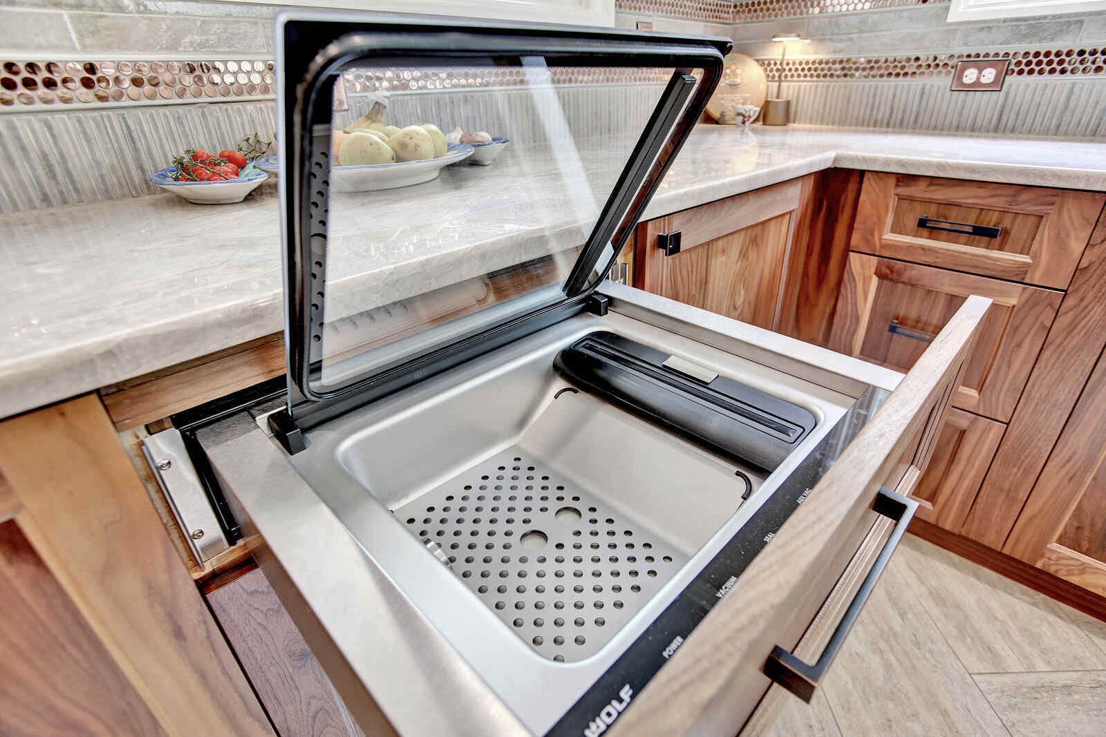eclectic whole home remodel kitchen vacuum sealer drawer
