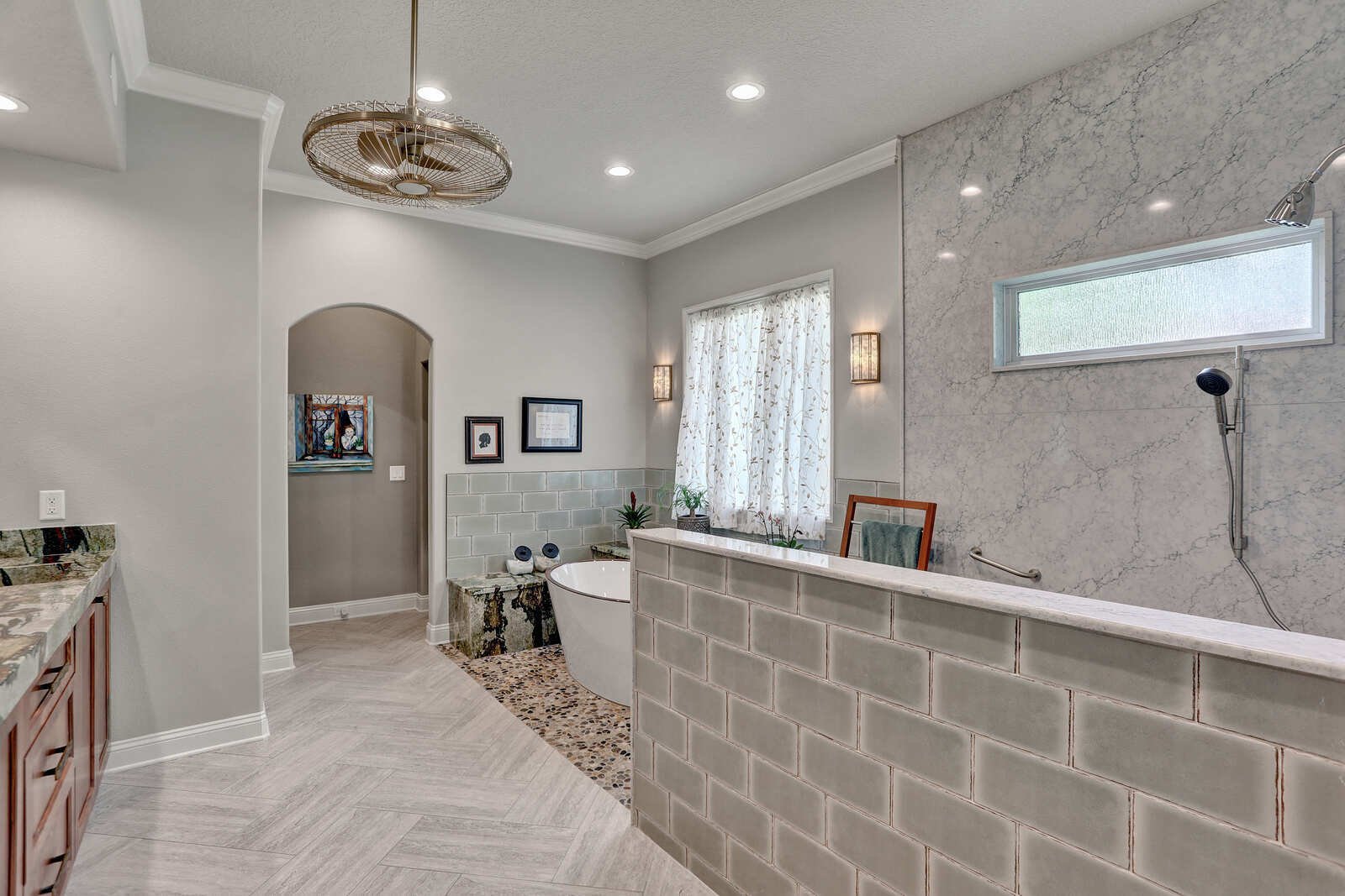 eclectic whole home remodel primary bath tub shower