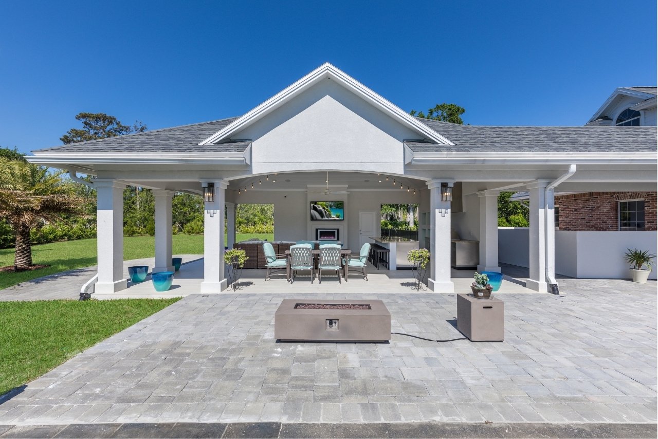 large covered porch and patio for outdoor entertainment at home